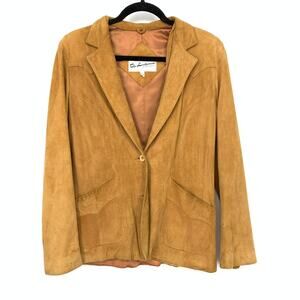 Vintage The Leatherman Of California Suede Jacket Womens Sz S/M Tan *READ